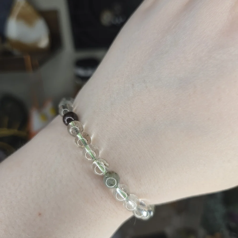 Green Phantom Garden Quartz Crystal Beaded Bracelet